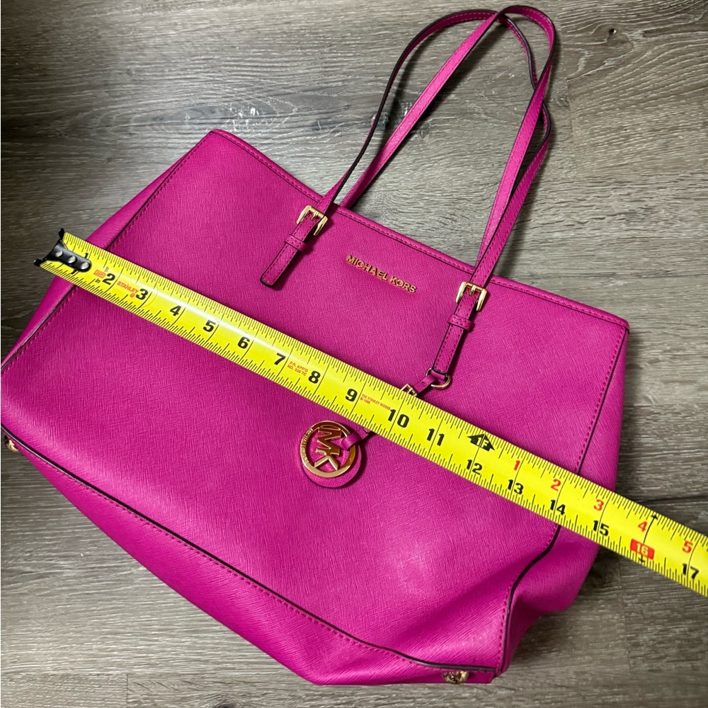 MICHAEL KORS Large Saffiano Leather Tote Bag Hot Pink - Picture 5 of 11